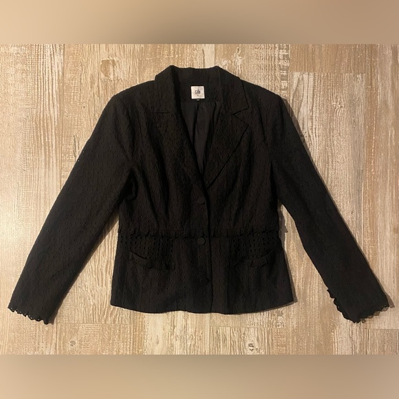 CAbi black eyelet Flamenco jacket 6 - Picture 2 of 12